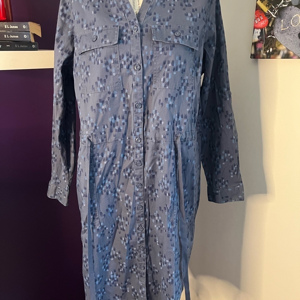 LL Bean Comfort Cotton Tencel Long Sleeve Dress NWT - Picture 5 of 11